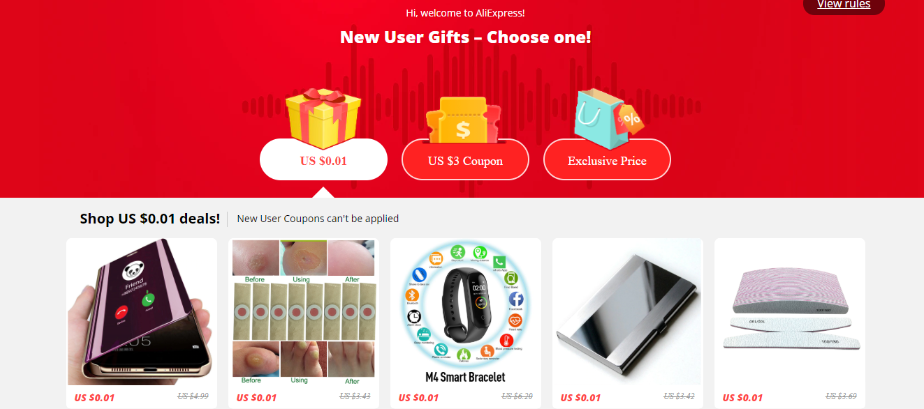 Aliexpress new store customer coupon