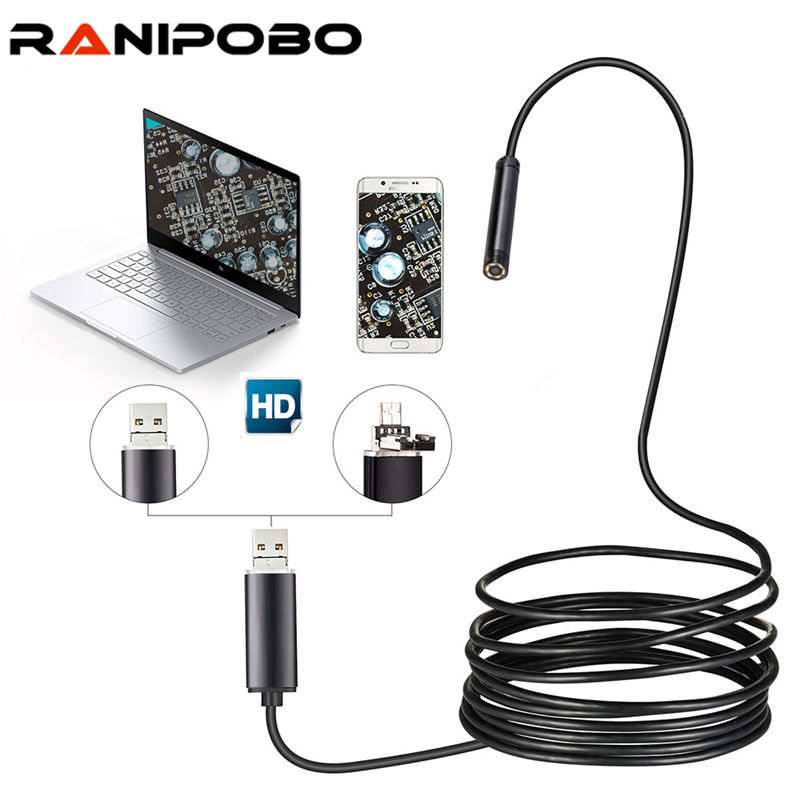 Ranipobo 7mm 2in1 USB Endoscope 480P Snake Tube and Android Borescope USB  Endoscopio Inspection Micro Camera for PC Smart Phone - Price history &  Review, AliExpress Seller - Zi Cable Store