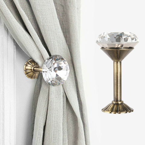2pcs Shiny Rhinestone Curtain Hook Tieback Wall Mounted Hanging Home Bedroom DIY Decoration Zinc Alloy Exquisite Diamond ► Photo 1/6