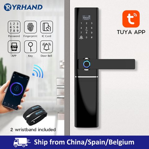 Tuya App smart life Electronic Intelligent Waterproof Biometric Fingerprint Smart Door Lock with WiFi for Home in Zinc Alloy ► Photo 1/6