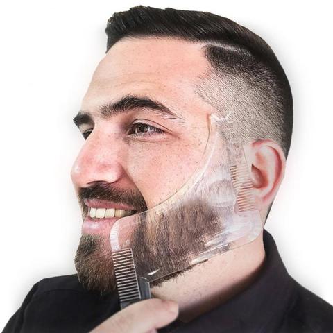 2022 New Men Beard Shaping Styling Template Comb Transparent Men's moustache moulding Combs Beauty Tool for Beard Trim Templates ► Photo 1/6