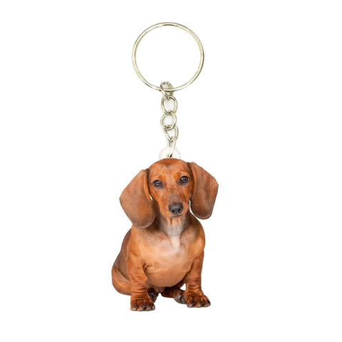 Dachshund Acrylic Dog Keyring Luxury cute charms Keychain Men Key Chain Ring Gifts for Women Keyring Wallet Chain Bag Charm ► Photo 1/2