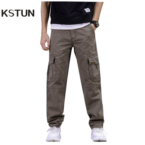 2022 Mens Military Cargo Pants Multi-pockets Baggy Men Cotton Pants Casual Overalls Army Oustdoor Tactical Trousers High Quality ► Photo 1/6