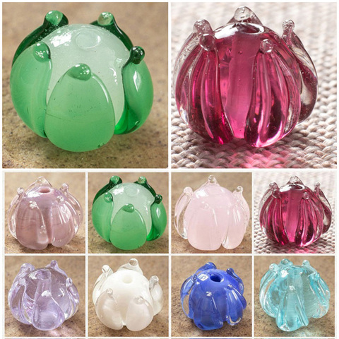5pcs 12x10mm Round Flower Shape Lampwork Glass Loose Beads for DIY Crafts Jewelry Making Findings ► Photo 1/5