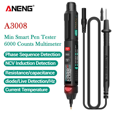 ANENG A3008 Digital Multimeter Auto Intelligent Sensor Pen Tester 6000 Counts NonContact Voltage Meter Multimetre polimetro ► Photo 1/1