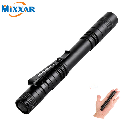 zk20 Dropshipping Pen Light Portable Mini LED Flashlight Torch XPE-R3 Flash Light  Hunting Camping Lamp By 2xAAA battery ► Photo 1/6