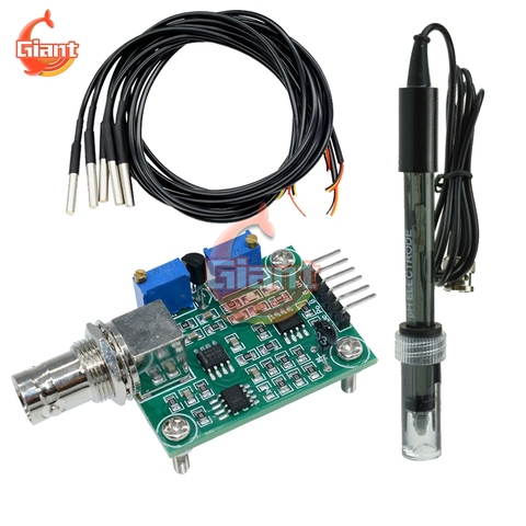 PH4502C Liquid PH Value Detection Detect Sensor Module Monitoring Control Test Module + BNC PH Electrode Probe + DS18B20 Cable ► Photo 1/1