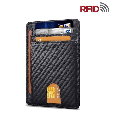 THINKTHENDO Slim RFID Blocking Leather Wallet Minimalist Credit Card Money Purse Holder Unisex Fashion Bag Holds up to 12 Cards ► Photo 1/6