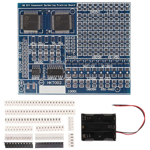 SMD Component Welding Practice Board DIY Soldering Kit Skill Training Board Led Transistor Set ► Photo 1/6