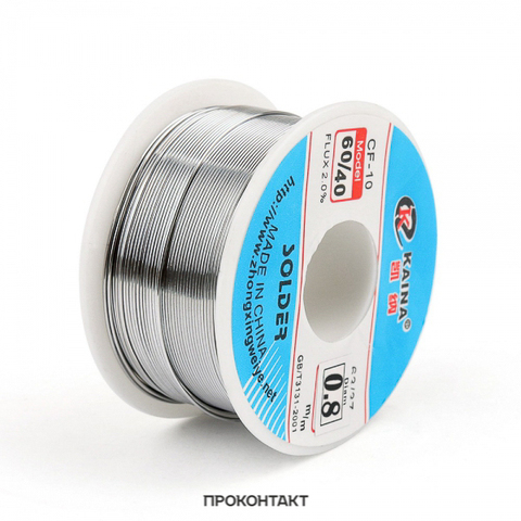 Solder Kaina 60/40 0.8mm flux cf-10 80гр ► Photo 1/1