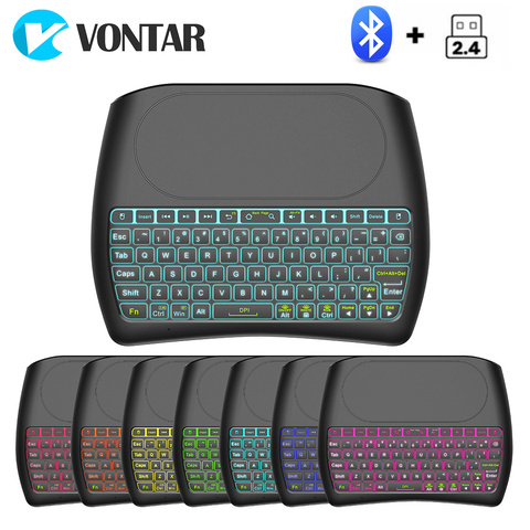 VONTAR D8 Super Bluetooth Keyboard Backlight 2.4G Air mouse with gyroscope Rechargeable Battery For IOS Android TV BOX PC ► Photo 1/6