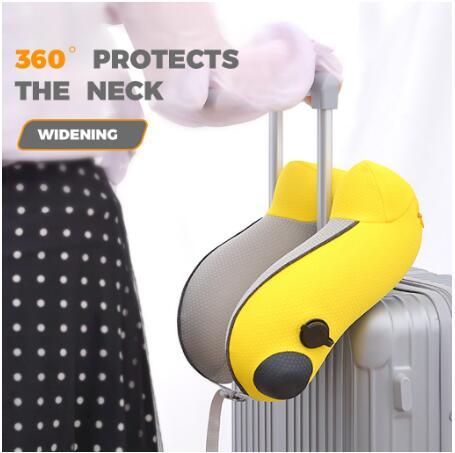 U-Shape Travel Pillow for Airplane Inflatable Neck Pillow Travel Accessories 5 Colors Comfortable Pillows for Sleep Home Textile ► Photo 1/6