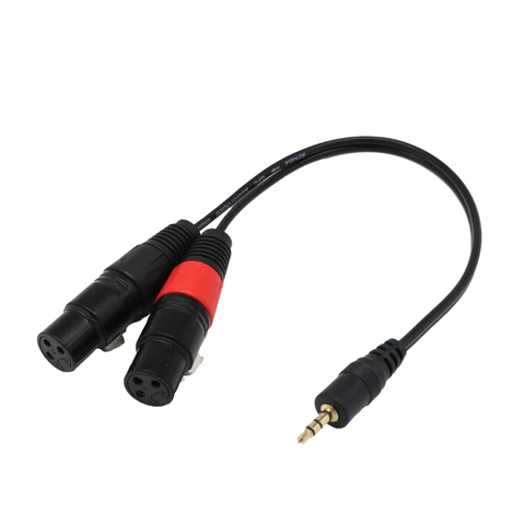 3.5mm 1/8'' TRS Stereo Male Plug TRS Audio Jack to Dual XLR 3pin Female Y Splitter Cable Connecting Cord Stereo Audio 1FT ► Photo 1/6