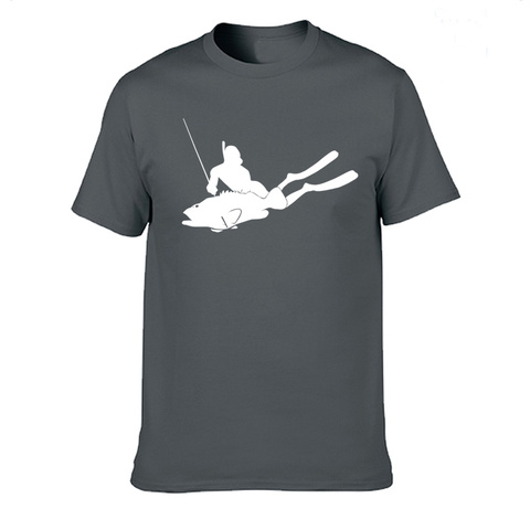 Spearfishing Spear FISH Fishing Diver Fun T Shirt Casual Cotton Summer Short Sleeve Funny T-shirt Mans Tshirt Men Clothing tops ► Photo 1/6