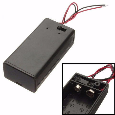 2022 New 1pc 9 volt Box Pack Power Toggle Black 9V Battery Holder with ON/OFF Switch power bank case корпус ► Photo 1/6