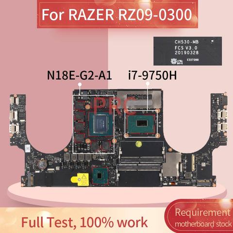 CH530-MB For RAZER RZ09-0300 I7-9750H RTX2070 Naptop motherboard CH530-MB SRF6U N18E-G2-A1 DDR4 Notebook Mainboard ► Photo 1/6