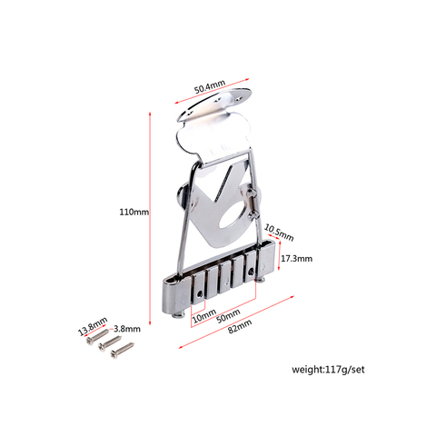 Acoustic Guitar Bass Accessories of 6 String Tailpiece Bridge Chrome R Trapeze Silver, Easy to Install ► Photo 1/6