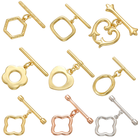 ZHUKOU Oval/heart Brass OT Clasps Hooks for Women Handmade Necklace Bracelet Jewelry Accessories making findings Model: VK100 ► Photo 1/6