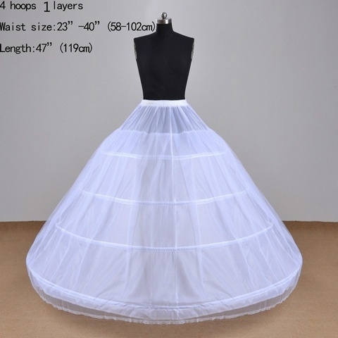 Real Photo In Stock Ball Gown Petticoat Tulle Petticoat 4 Hoops Wedding Accessories Crinoline Petticoat for Wedding Dress ► Photo 1/2