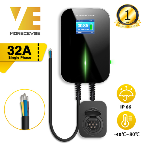 EV Charger EVSE Wallbox Electric Vehicle Charging Station with Type 2 Socket 32A 1Phase IEC 62196-2 for Audi BMW Mercedes-Benz ► Photo 1/6