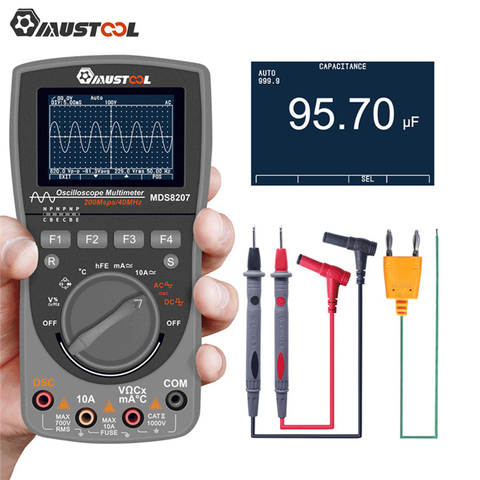 MUSTOOL MDS8207 2 in 1 Digital Storage Scopemeter Multimeter 40MHz 200Msps/S One Key AUTO Oscilloscope Testers RU Stock ► Photo 1/6