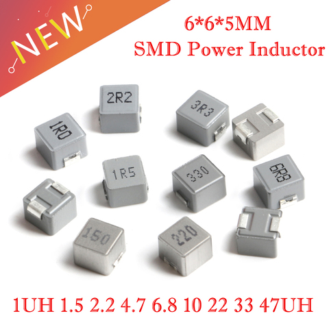 10pcs 0650 Molding Power Choke SMD Power Inductor 1UH 1.5UH 2.2UH 3.3UH 4.7UH 6.8UH 10UH 15UH 22UH 33UH 47UH 6*6*5MM ► Photo 1/6