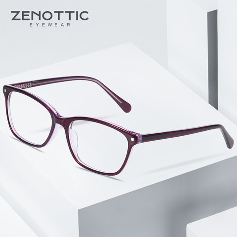 ZENOTTIC Acetate Square Glasses Frame For Men Clear Lens Ladies Brand Designer Spectacles Myopia Optical Reading Eyewear BT3031 ► Photo 1/6