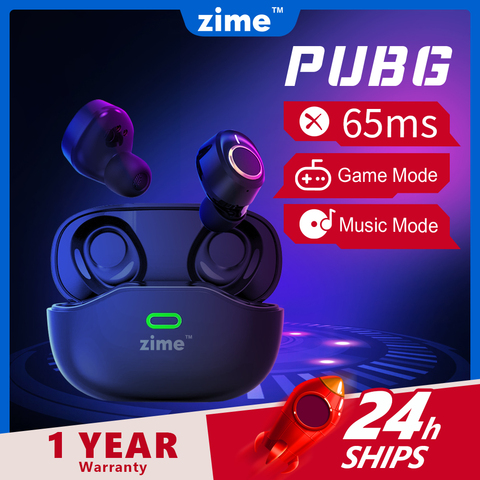 Zime Robin Gaming Earphone 65ms Low Latency with Mic for Android Iphone TWS Wirless earbuds PUBG Mobile  Bluetooth Headphone ► Photo 1/6