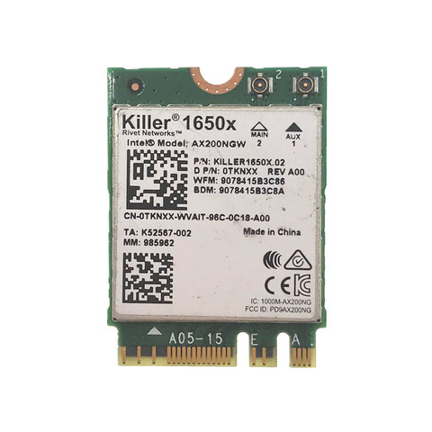 For Killer Wi-Fi 6 AX1650 1650X AX200NGW 2.4Gbps Dual Band Bluetooth 5.1 NGFF card ► Photo 1/4