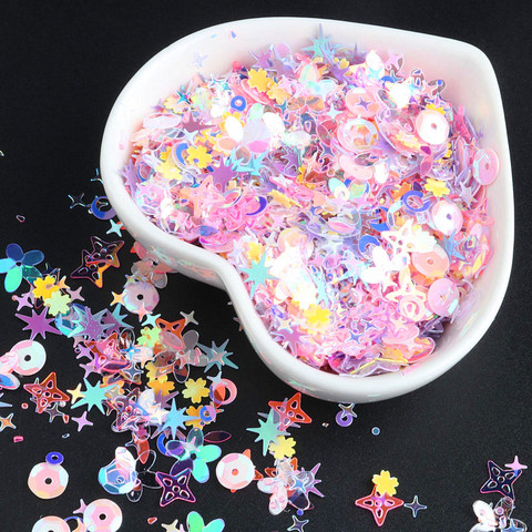 Mix Transparent White Pink Nail Sequins for Craft Glitter Star Heart Shell Flower Sequin Paillettes DIY Manicure Nail Art Decor ► Photo 1/6