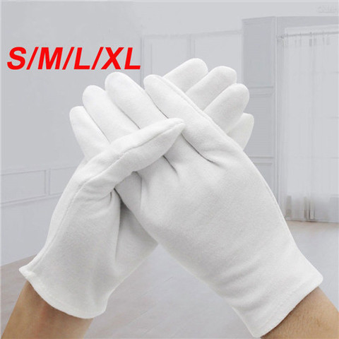 6 Pairs White Cotton Work Gloves Coin Jewelry Silver Inspection Gloves Handling Work Protector Gloves S M L XL ► Photo 1/6