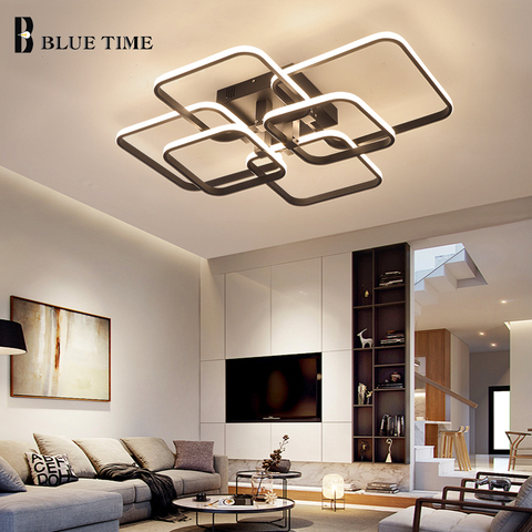 Modern LED Chandeliers For Living Room Bedroom Home Fixtures Led Ceiling Chandelier Indoor Lighting Black White APP with RC Dim ► Photo 1/6