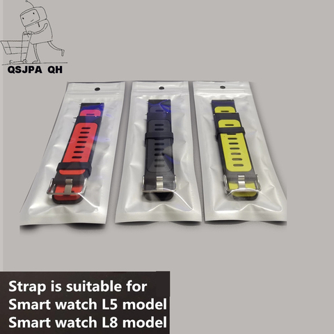 Silicone strap for smart watch L5 L7 L8 quick release 22MM width with double needle two-color strap ► Photo 1/6