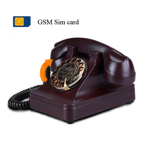 Retro cordless GSM sim card revolve telephone Swivel Plate Rotary Dial Antique Landline Phone For Office Home Hotel house ► Photo 1/6