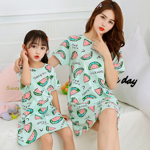 Girls Nightgowns Kids Nightdress Baby Sleepwear Summer Sleeing Dress For Girl Home Clothes Mother Kids Night Dress Cute Pajamas ► Photo 1/6