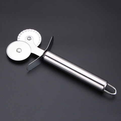 Stainless Steel Pizza Cutter Double Roller Pizza Knife Cutter Pastry Pasta Dough Crimper Kitchen Pizza Tools ► Photo 1/6