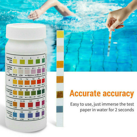 50pcs/bottle 6 in 1 Swimming Pool Spa Water Test Strips Acid Water Hardness Chlorine Alkalinity PH Cyanuric Bromine test Tools ► Photo 1/6