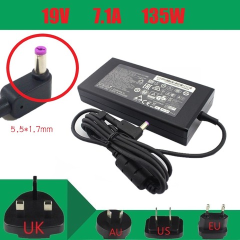 Original 135W Laptop Charger for ACER NITRO 5 AN515-52 N17C1 Power Adapter PA-1131-16 19V 7.1A 5.5x1.7mm ► Photo 1/5