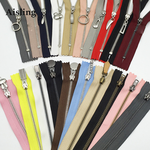 15-60cm Close-End 1pcs White Black Tooth Metal Zipper For Sewing zip Garment Accessories Pocket Pants Zippers DIY Tools P101 ► Photo 1/4