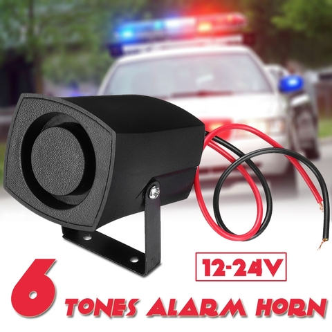 12-24V Car Policemen Fires Alarm Horn 6 Tones Warning Siren Beeper Buzzer Car Alarm Sound ► Photo 1/6