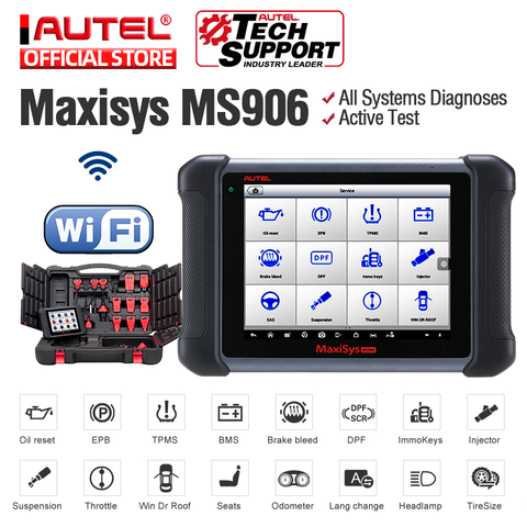 Autel MaxiSys MS906 Automotive Diagnostic Tool All System Code Reader Scanner with ABS/SRS/SAS/EPB PK MP808 DS808 ► Photo 1/6