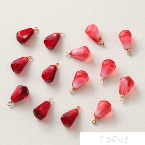 Mini Wine Red Resin Pomegranate Pulp Particle Pendant DIY Hand-Made Ear Stud Material Accessories 4pcs ► Photo 1/6