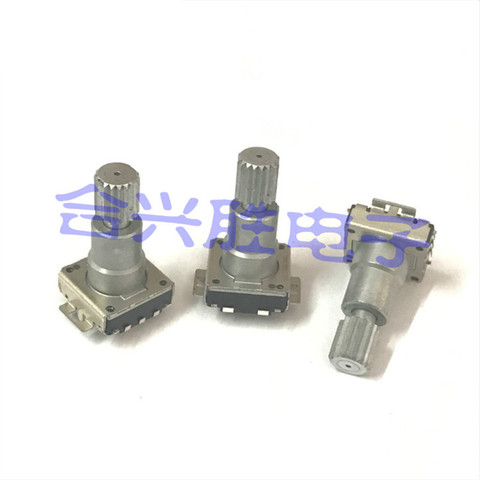 EC11 SMD encoder with switch 16 positioning 8 pulse car navigation DVD volume switch shaft length 18mm push switch stroke 1.5mm ► Photo 1/3