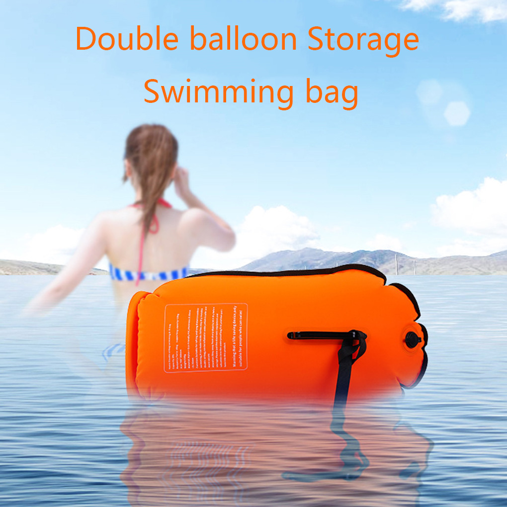Swim Buoy Safety Tow Float Inflatable Air Bag & Waist Belt for Adults Men Women 