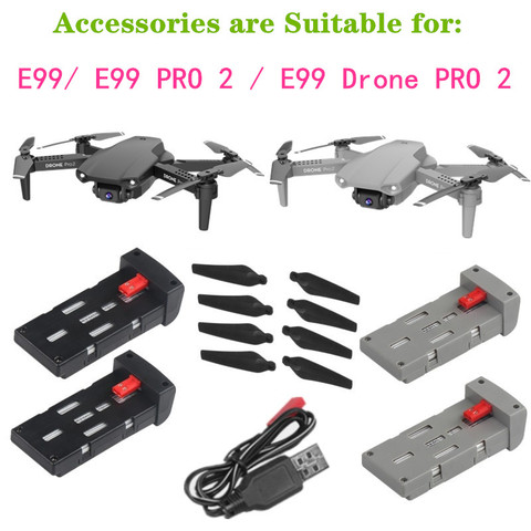 E99 Drone E99 PRO 2 Drone E99 Drone PRO 2 Original Accessories 3.7v 1800mAh Battery Propeller Blade USB Cable Spare Parts ► Photo 1/5