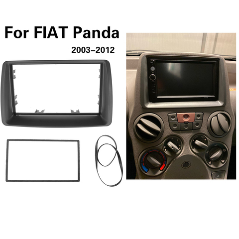 2 Din Radio Fascia For FIAT Panda 2003- 2012 Double din frame Stereo Panel Dash Mount Installation Trim Kit Frame Plate Bezel ► Photo 1/6