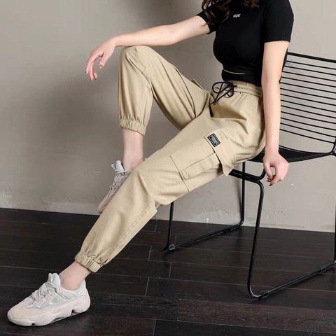 Women Cargo Pants High Waist Casual Trousers Fashion Joggers Women Pants -  Pants & Capris - AliExpress