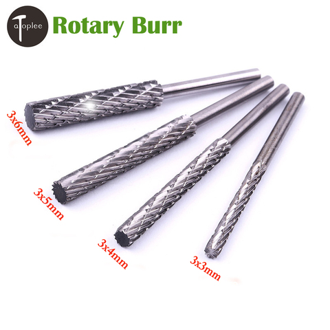 1pc High Speed Steel Rotary Burr Cutter Rotary File 3x3/4/5/6mm for Dremel Accessories Milling Cutter Drill Bit Engraving Bit ► Photo 1/5