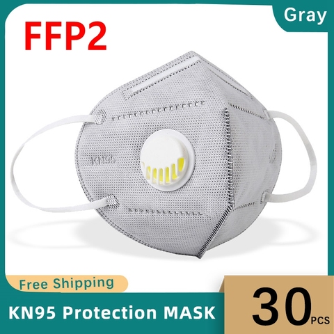 30PCS 6 Layers KN95 FFP3 Face Mask Unisex Mascarillas Masque With Air Valve Respirator Dust Mouth Masks Safety FFP2 маска ► Photo 1/6