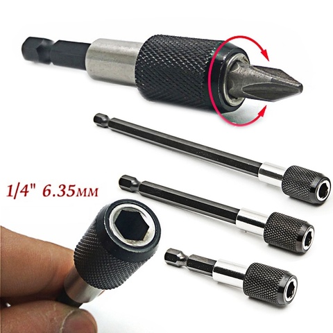 1/4 Hex Shank Quick Release Electric Drill Magnetic Screwdriver Bit Holder 60mm 100mm 150mm quick change shank tool ► Photo 1/6